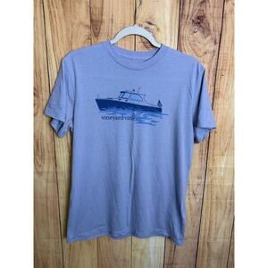 Vineyard Vines Tshirt Dusty Light Blue Boat Size S